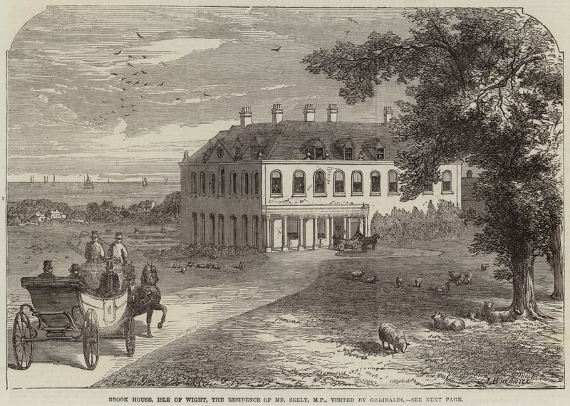 Brook House, Isle of Wight, de residentie van de heer Seely, MP, bezocht door Garibaldi door John Jessop Hardwick