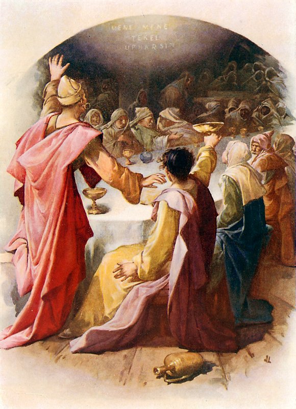 Belsazar ziet het schrift aan de muur door John Lawson