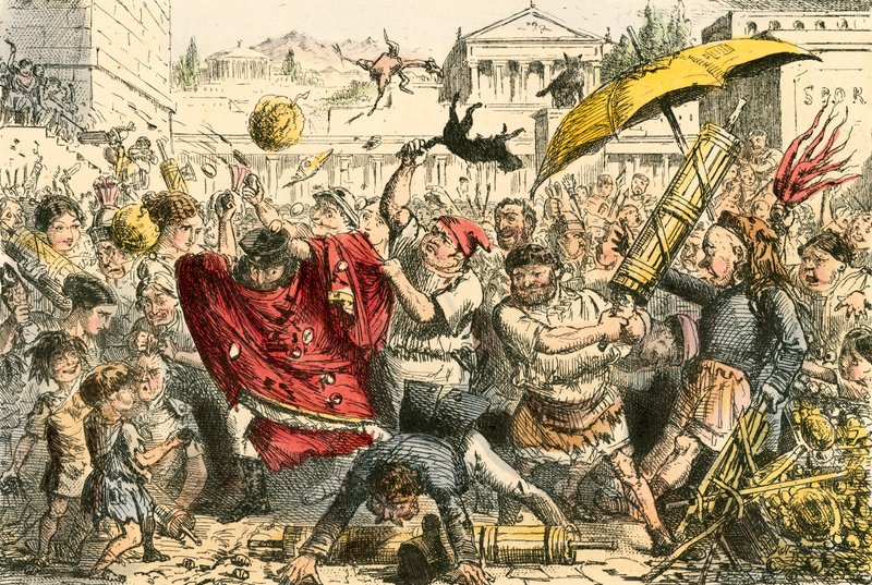 Appius Claudius gestraft door het volk door John Leech