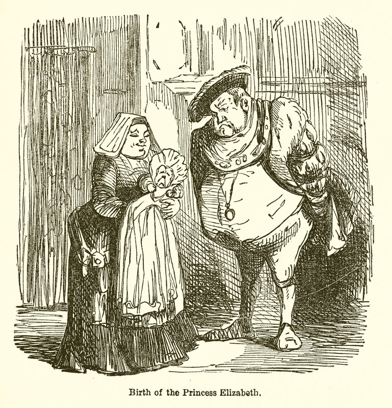 Geboorte van prinses Elizabeth door John Leech