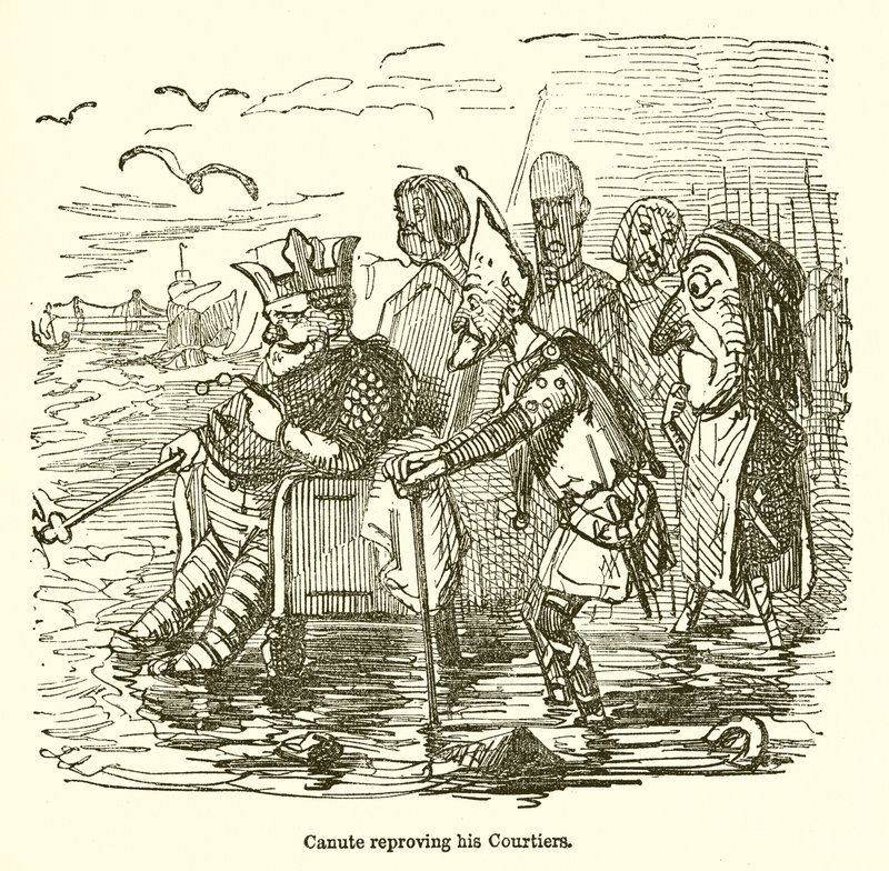 Canute berispt zijn hovelingen door John Leech