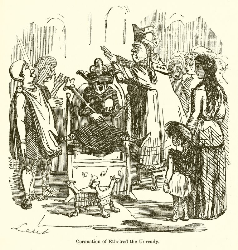 Kroning van Ethelred de Onvoorbereide door John Leech