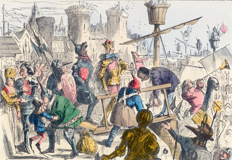 Inscheping van koning Hendrik V in Southampton door John Leech
