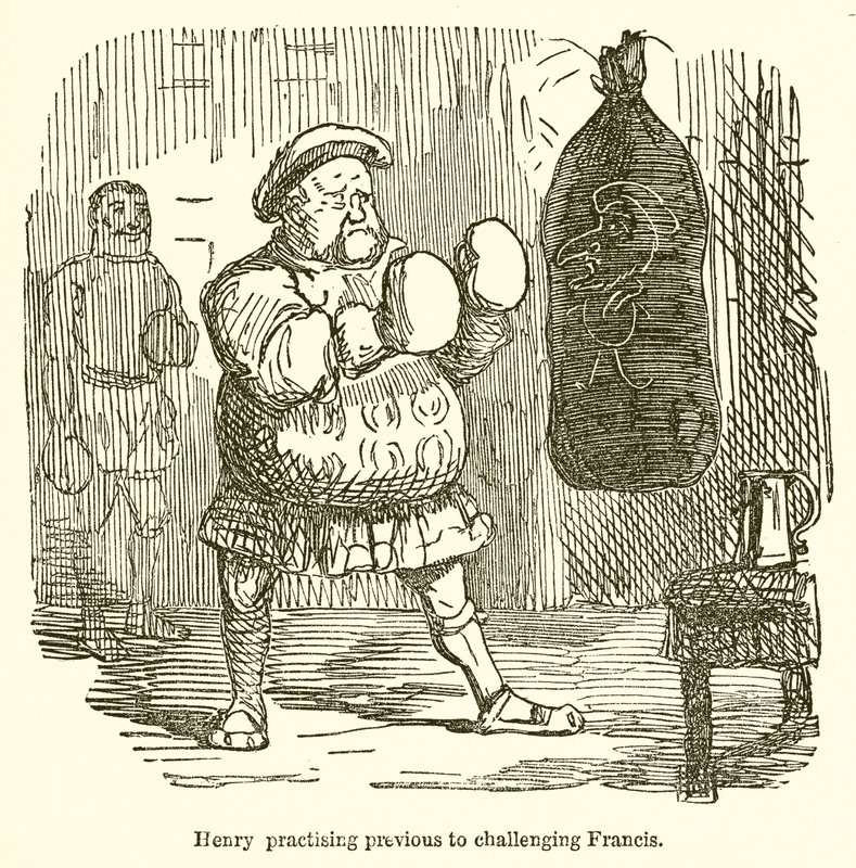 Henry oefent voorafgaand aan de uitdaging van Francis door John Leech