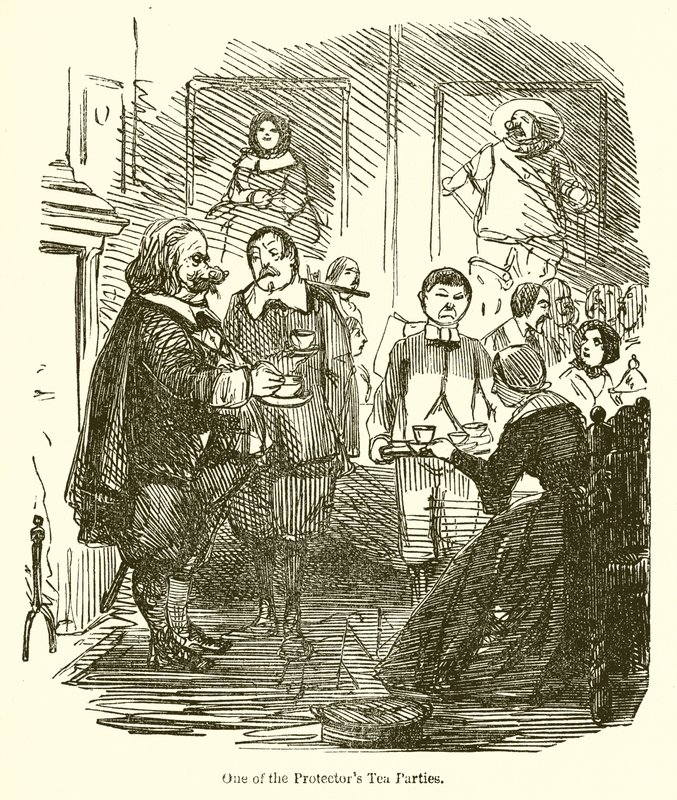 Een van de Thee Feestjes van de Beschermer door John Leech
