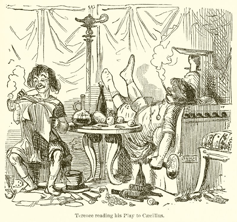 Terentius leest zijn Toneelstuk voor aan Caecilius door John Leech