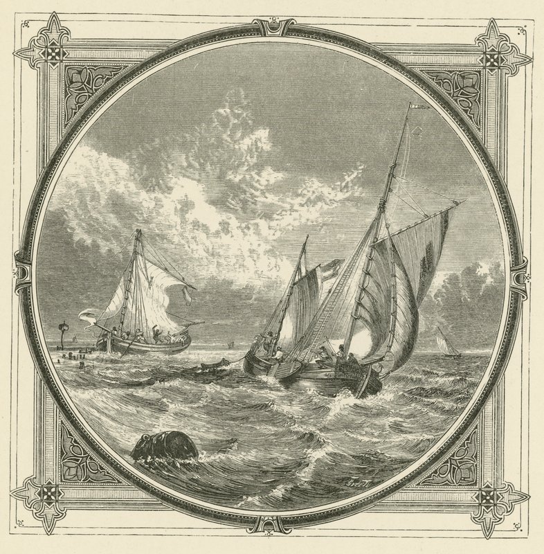 Een schip aan de grond is een baken op zee (gravure) door John Leighton