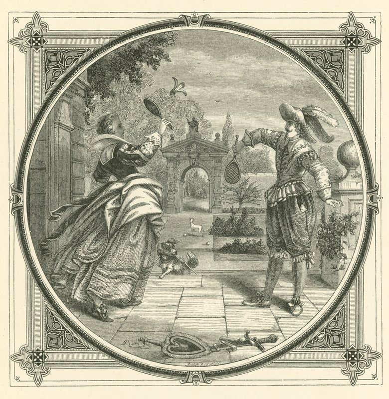 Liefde, zoals een bal, moet teruggegooid worden (gravure) door John Leighton