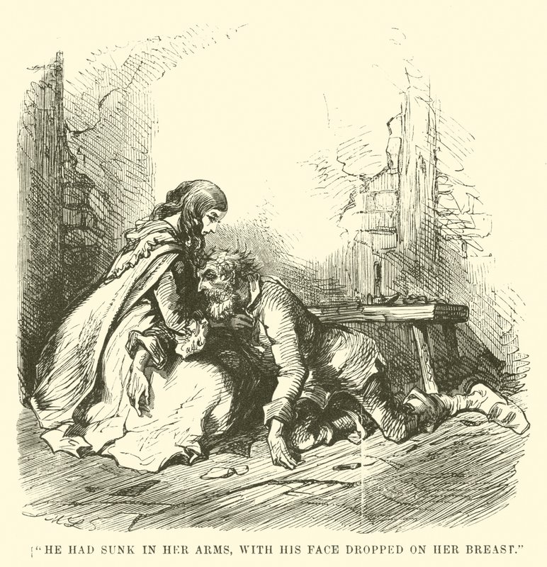 Illustratie voor Een verhaal over twee steden door Charles Dickens door John McLenan