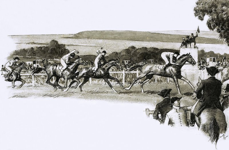 De beroemdste vlakke race van Groot-Brittannië, de Derby door John Millar Watt