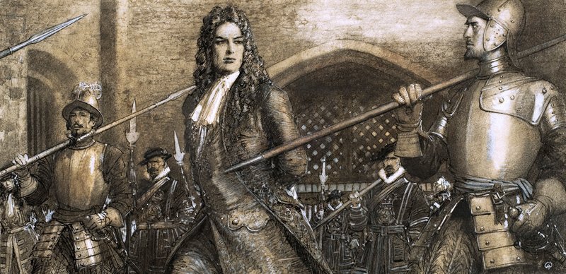 De hertog met een voorliefde voor verraad, hertog van Marlborough (gouache op papier) door John Millar Watt