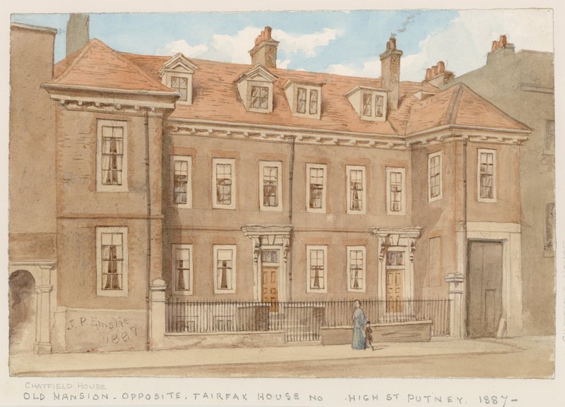 Chatfield House, tegenover Fairfax House, High Street, Putney, 1887 door John Phillipp Emslie