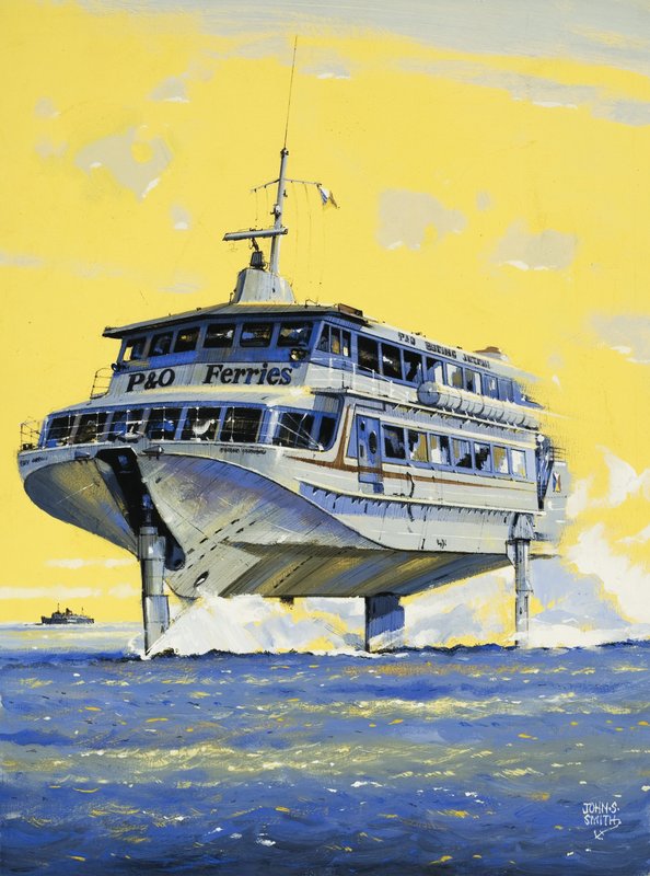 Draagvleugelboot over het Kanaal door John S. Smith