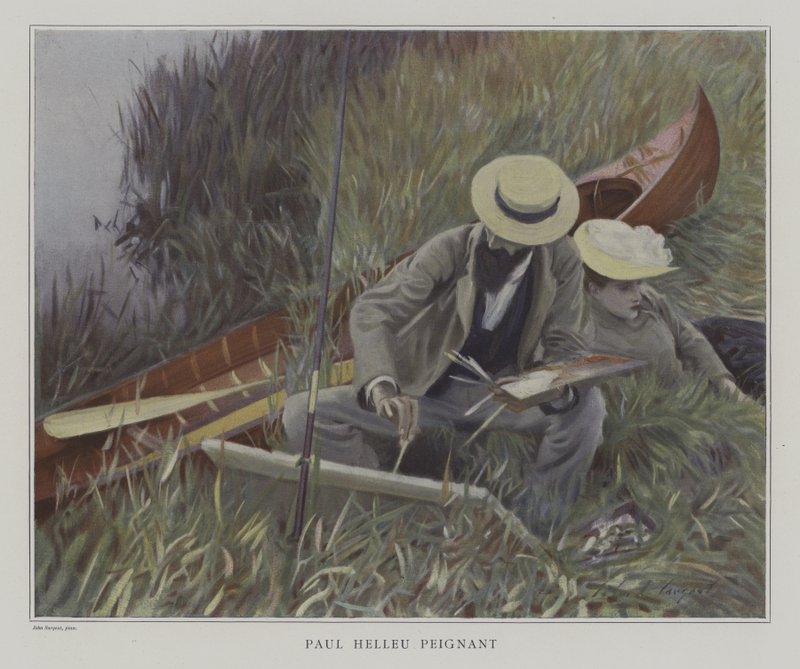 Paul Helleu Schilderend door John Singer after Sargent