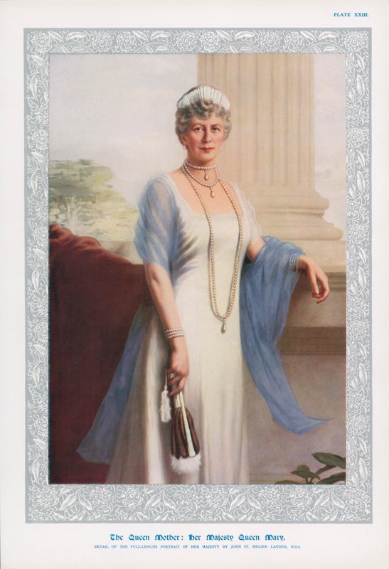 Koningin Mary, gemalin van Koning George V en moeder van Edward VIII en George VI door John St. Helier Lander
