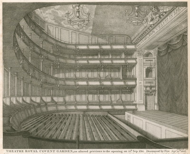 Theatre Royal, Covent Garden, Londen, zoals gewijzigd voor de opening op 15 september 1794 door John Winston