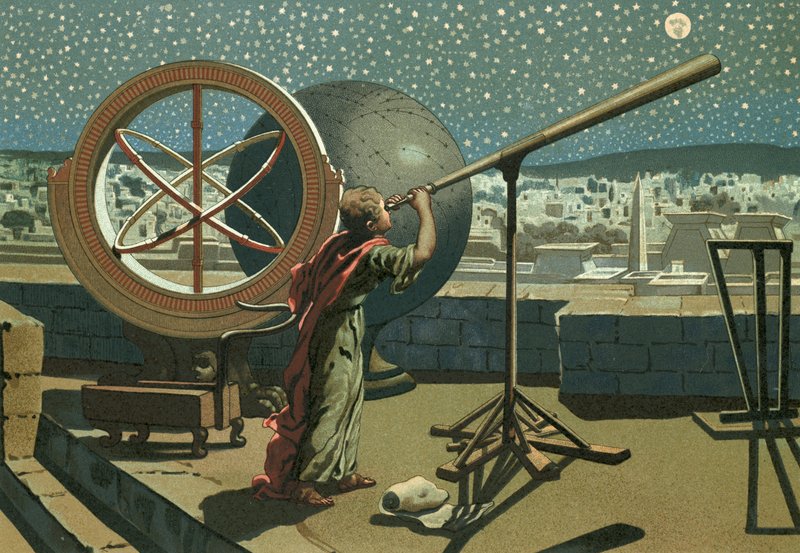 Hipparchus in het Observatorium in Alexandrië door Josep or Jose Planella Coromina