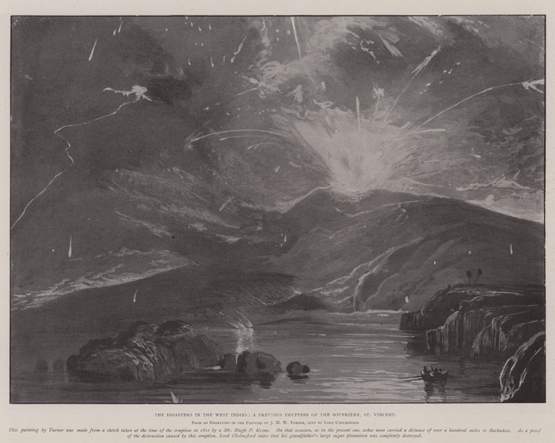 De Rampen in West-Indië, een Vorige Uitbarsting van de Soufrière, St Vincent door Joseph Mallord William Turner