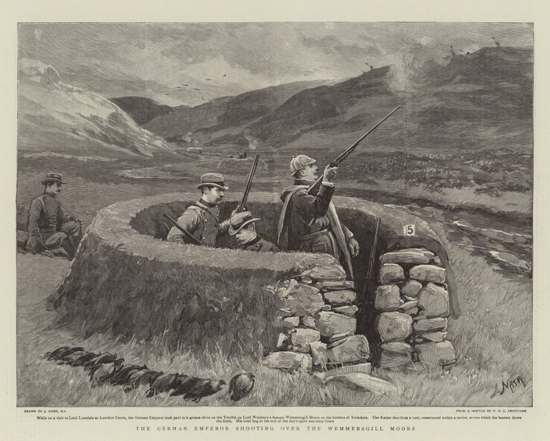 De Duitse keizer schiet over de Wemmersgill Moors door Joseph Nash