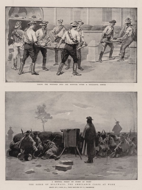Het Beleg van Bulawayo, het Ambulancekorps aan het Werk door Joseph Nash