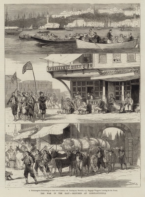 De oorlog in het Oosten, schetsen in Constantinopel door Joseph Nash
