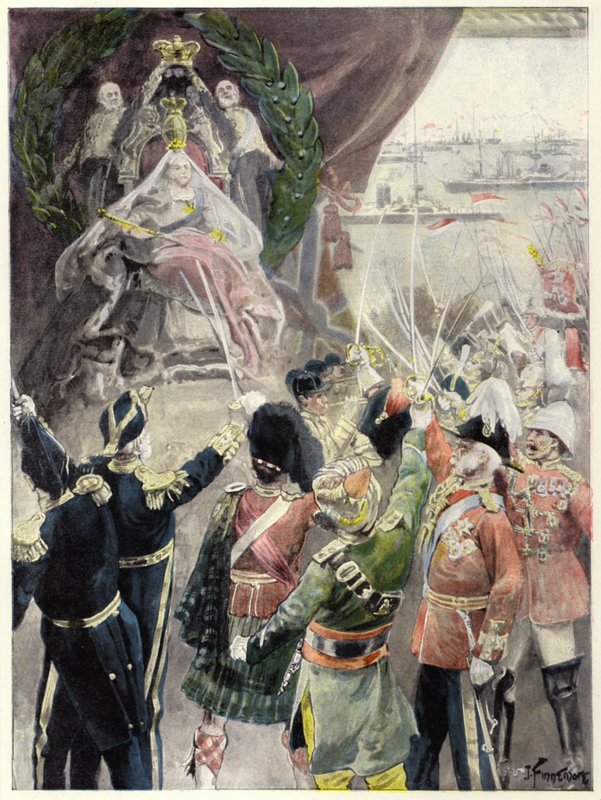 Karakter van Koningin Victoria: Suprematie (kleur litho) door Joseph (after) Finnemore