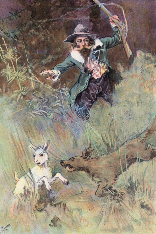 Robinson Crusoe: Mijn hond verraste een jong geitje door Joseph (after) Finnemore