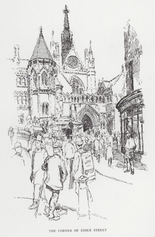 De Hoek van Essex Street door Joseph (after) Pennell