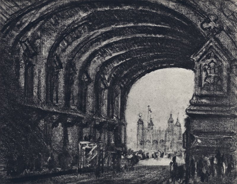 De Toren, vanaf de Tower Bridge door Joseph (after) Pennell