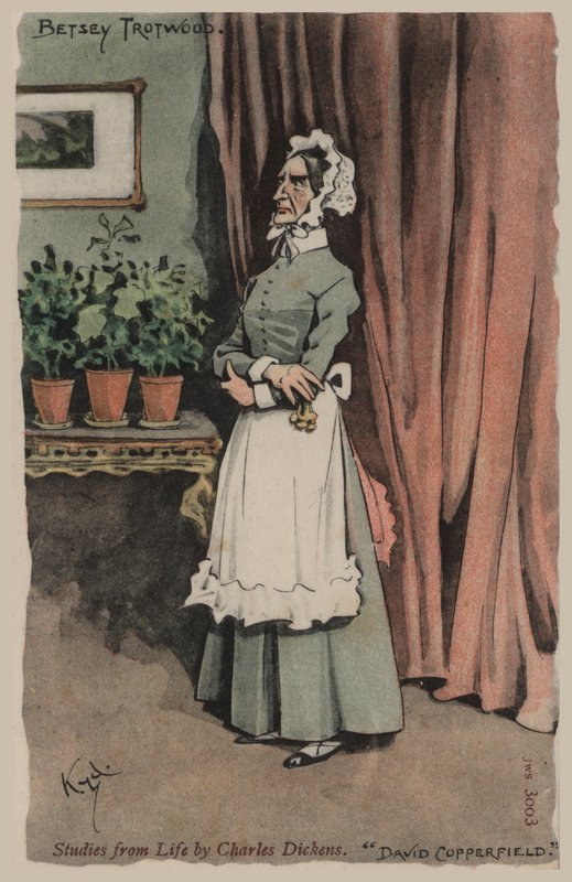 Betsey Trotwood, David Copperfield door Joseph Clayton  Clarke