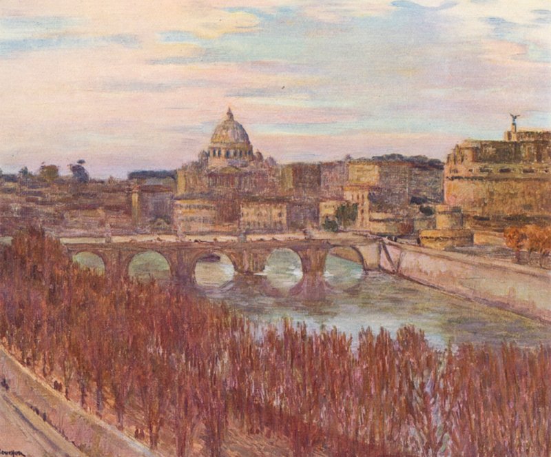Rome: Uitzicht op Rome vanaf het Primoli-paleis door Joseph Felix Bouchor