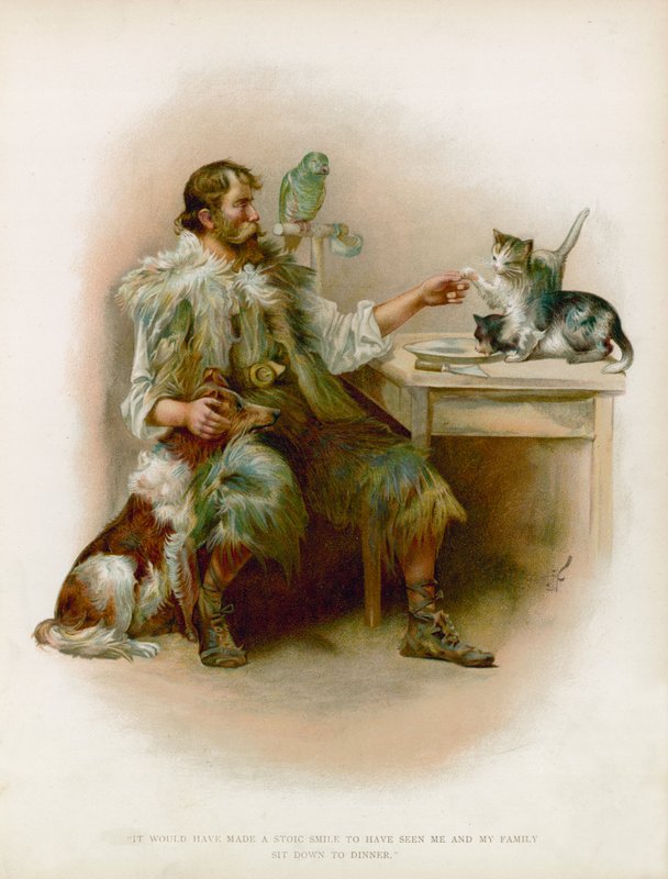 Illustratie voor Robinson Crusoe door Joseph Finnemore