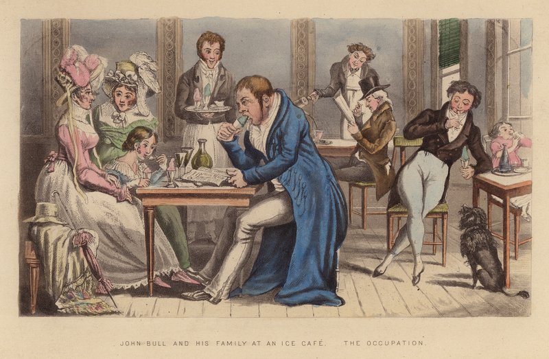 John Bull en zijn Familie in een IJscafé door Joseph Grego