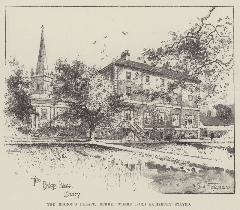 Het bisschoppelijk paleis, Derry, waar Lord Salisbury verbleef door Joseph Holland Tringham
