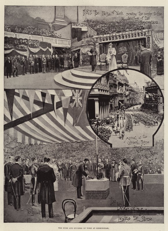 De hertog en hertogin van York in Birmingham door Joseph Holland Tringham