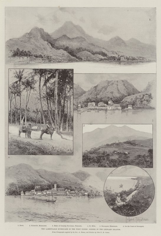 De betreurenswaardige orkaan in West-Indië, scènes op de Benedenwindse Eilanden door Joseph Holland Tringham