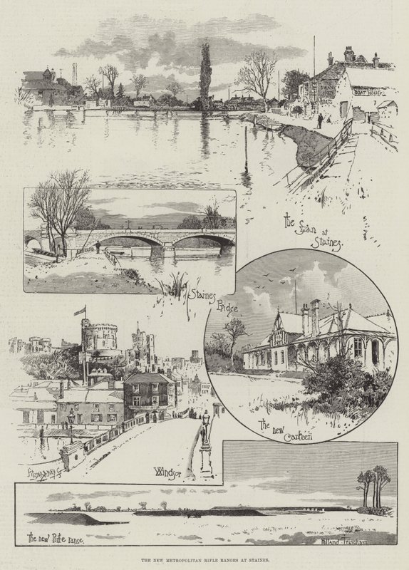 De nieuwe Metropolitan Rifle Ranges in Staines door Joseph Holland Tringham