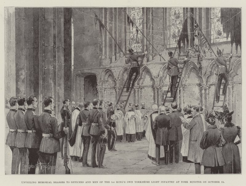 Onthulling van herdenkingsplaten voor officieren en mannen van de 1st King