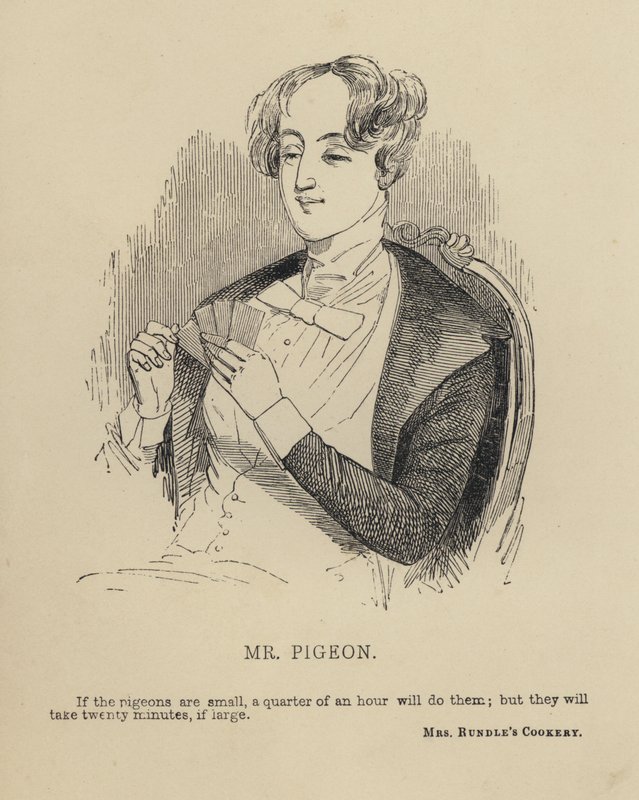 Kenny Meadows: Meneer Pigeon (gravure) door Joseph Kenny (after) Meadows