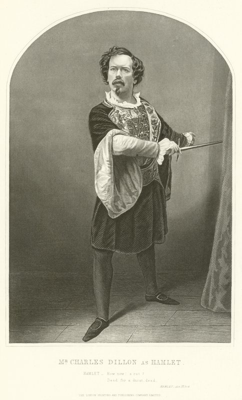 Mr Charles Dillon als Hamlet, Act III, Scene IV door Joseph Kenny Meadows
