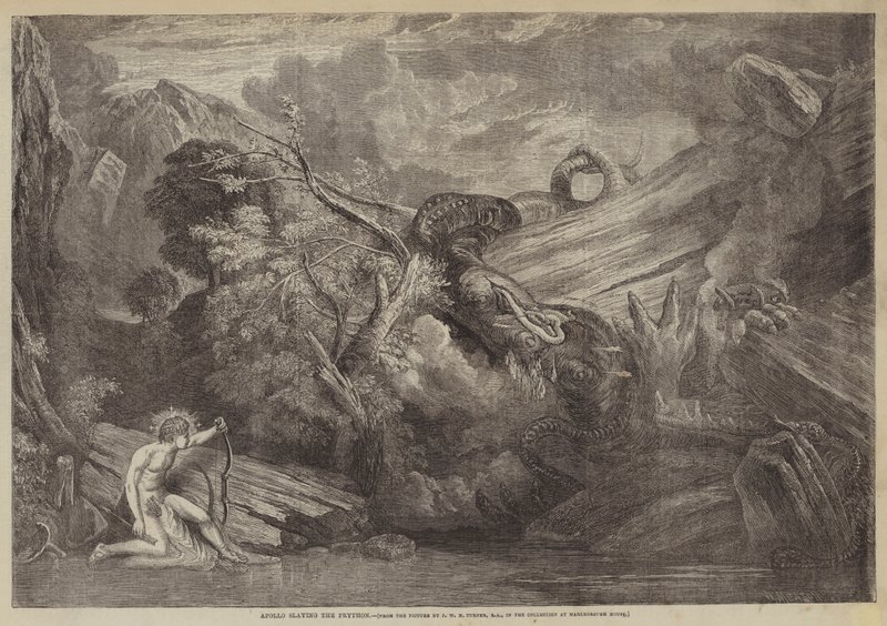 Apollo doodt de Python door Joseph Mallord William Turner