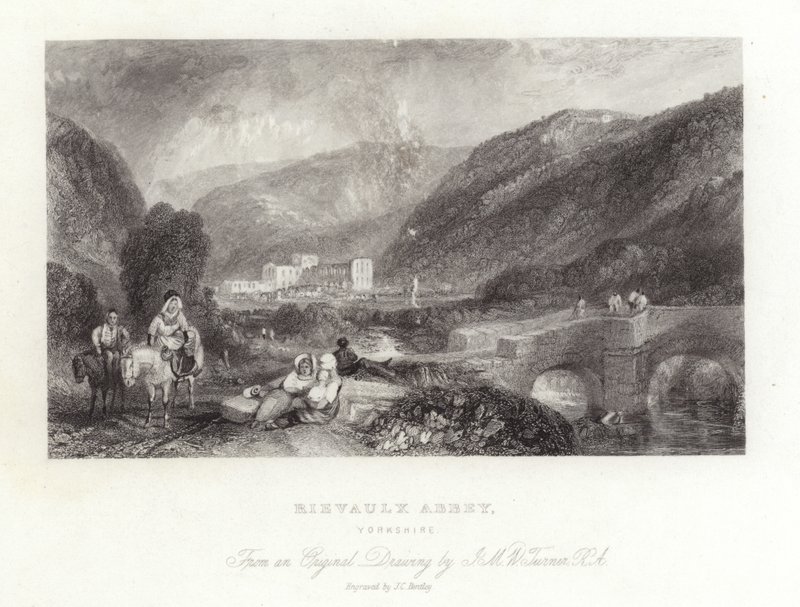 Rievaulx Abbey in Yorkshire door Joseph Mallord William Turner