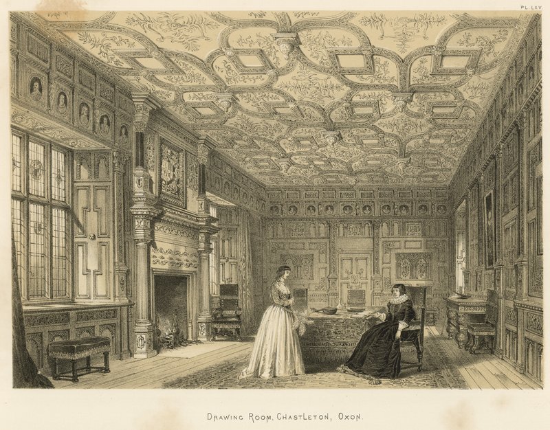 Salon, Chastleton, Oxon door Joseph Nash