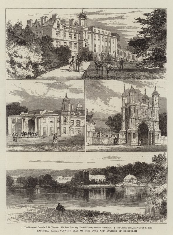 Eastwell Park, Landgoed van de Hertog en Hertogin van Edinburgh door Joseph Nash