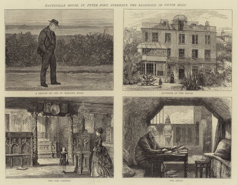 Hauteville House, St Peter Port, Guernsey, de residentie van Victor Hugo door Joseph Nash