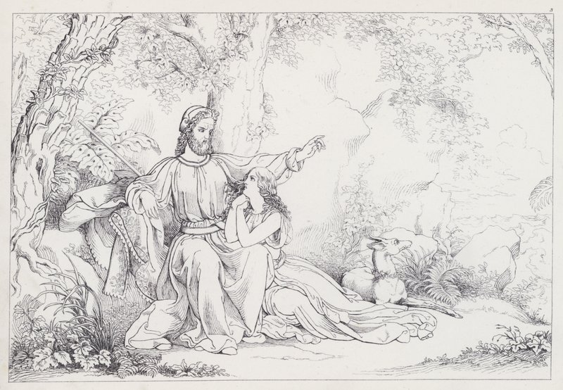 Shakespeares De Storm, Acte I, Scene 2 door Joseph Noel after Paton