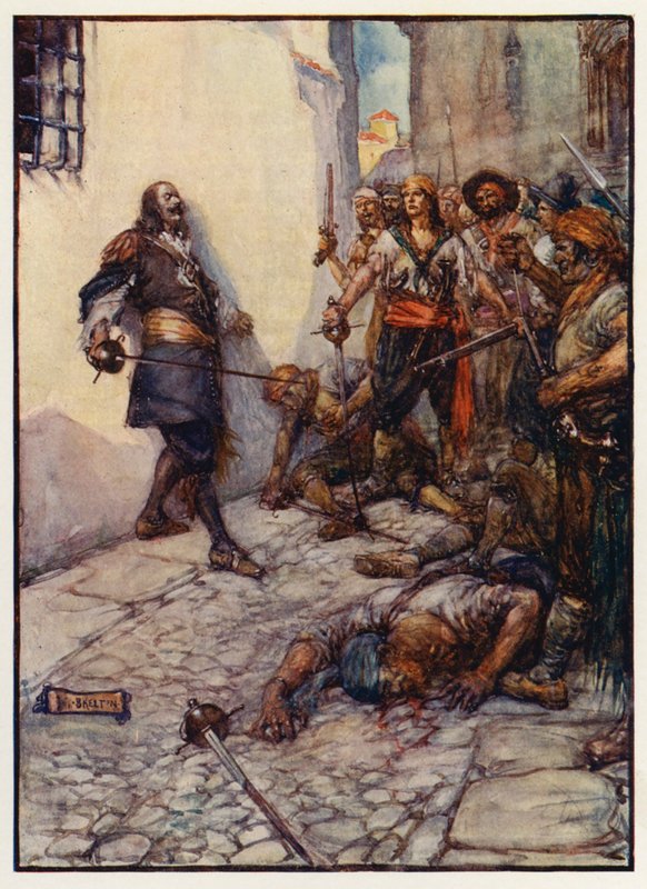 Hevig en lang vocht deze dappere man door Joseph Ratcliffe (after) Skelton