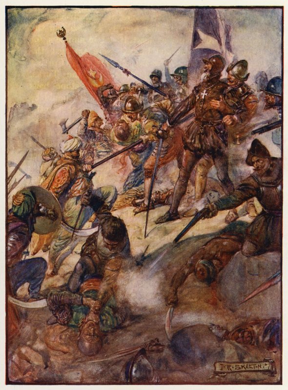Jean Parisot de la Valette bij het Grote Beleg van Malta door Joseph Ratcliffe (after) Skelton