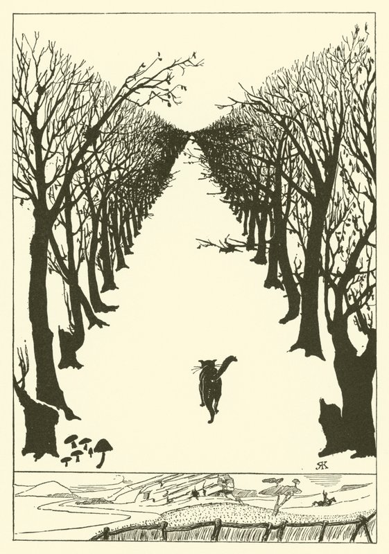 De kat die alleen liep (gravure) door Joseph Rudyard (after) Kipling