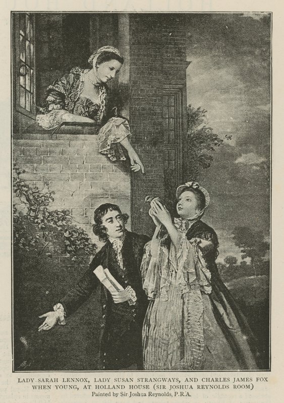 Lady Sarah Lennox, Lady Susan Strangways en Charles James Fox toen ze jong waren, in Holland House door Joshua Reynolds